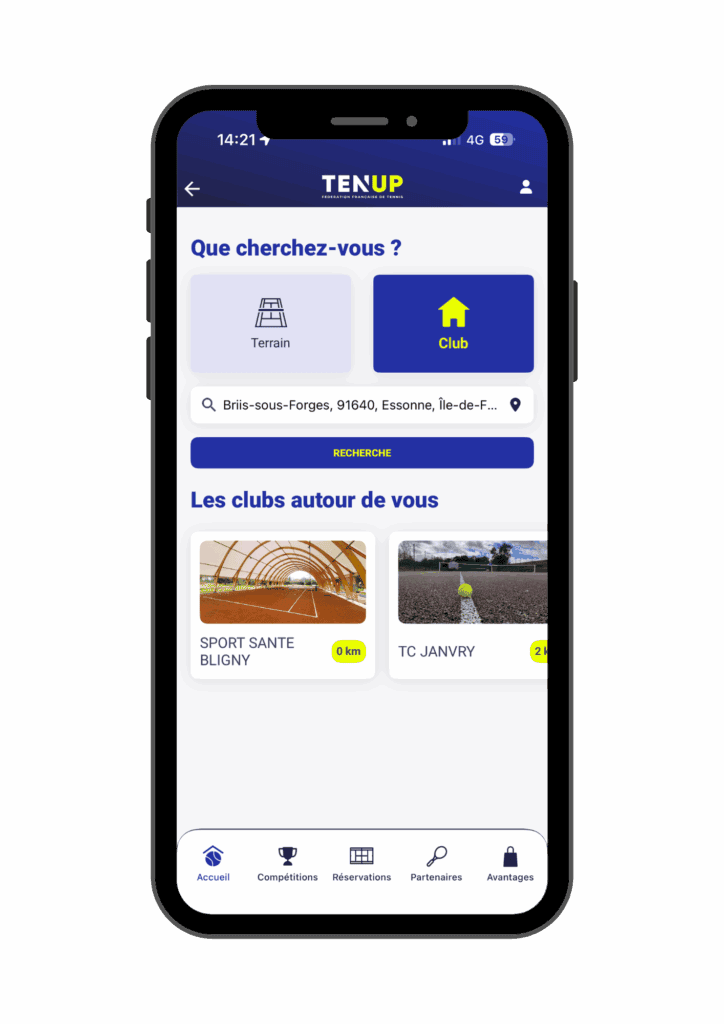 Comment utiliser Ten'UP pour réserver son cours de tennis à Bligny 3 3