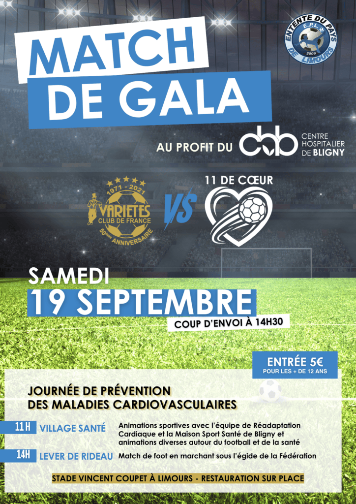 Un match de Gala au profit du CHB 1 affiche match de foot